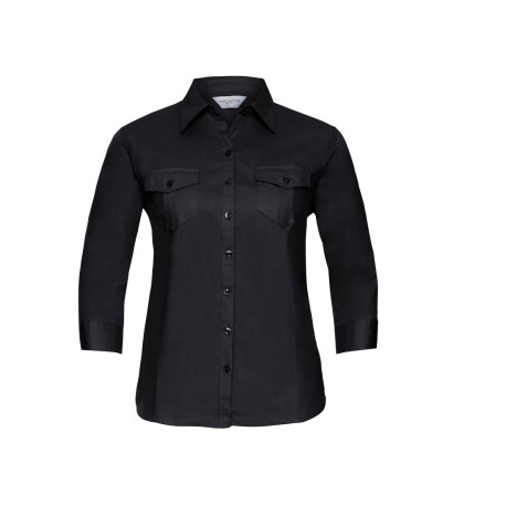 Boostez votre notoriété grâce à cette chemise femme manches ¾ retroussables personnalisé !