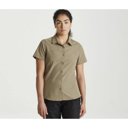 Chemise manches courtes en polyester recyclé femme personnalisé