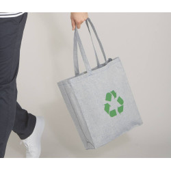 Sac shopping en coton recyclé avec soufflet personnalisé