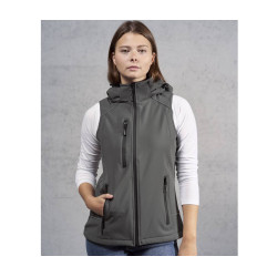 Bodywarmer femme en Softshell avec capuche personnalisé