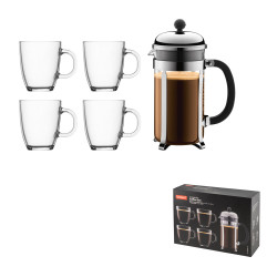 CHAMBORD SET. Cafetière à piston en plastique personnalisé
