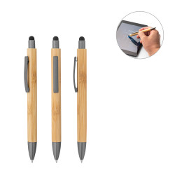 ZOLA. Stylo bille en bambou avec finitions mattes personnalisé