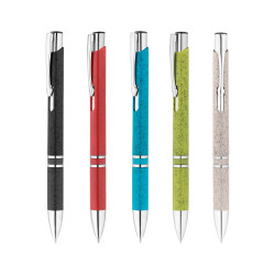 BETA WHEAT. Stylo bille en paille de blé et ABS avec attache personnalisé
