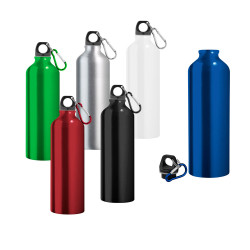 SIDEROT. Bouteille de sport 750mL en aluminium avec mousqueton personnalisé