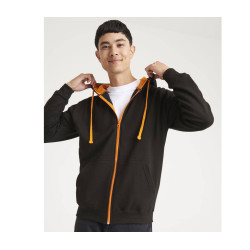 Sweat capuche zippé contrasté personnalisé