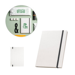 MILKY. Carnet A5 fabriqué à partir de briques de lait recyclées personnalisé