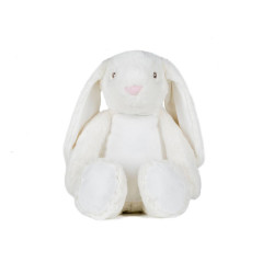 Peluche lapin avec ouverture zippée personnalisé