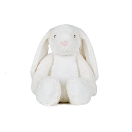 Peluche lapin avec ouverture zippée personnalisé
