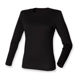 Tee-shirt stretch femme manches longues personnalisé