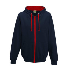 Sweat capuche zippé contrasté personnalisé