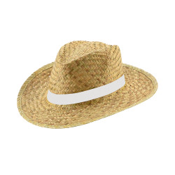 JEAN RIB. Chapeau de paille naturel personnalisé