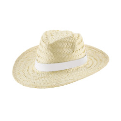 EDWARD RIB. Chapeau de paille naturel personnalisé