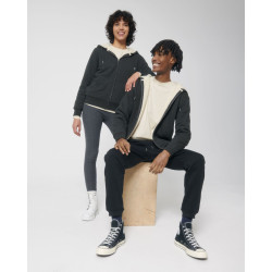 Sweatshirt à capuche unisexe doublé en sherpa avec fermeture éclair personnalisé