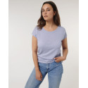 Le T-shirt slub femme bas de manche replié personnalisé