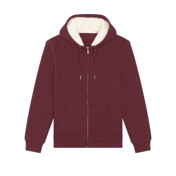 Sweatshirt à capuche unisexe doublé en sherpa avec fermeture éclair personnalisé