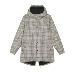 Veste parka unisexe matelassée en tweed à carreaux personnalisé