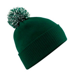 Bonnet à pompon bicolore  avec votre logo