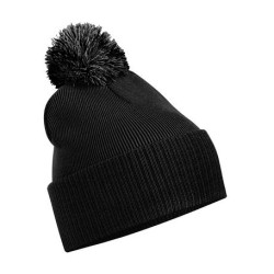 Bonnet à pompon bicolore  avec votre logo