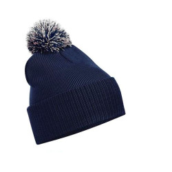 Bonnet à pompon bicolore  avec votre logo