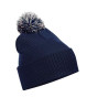Bonnet à pompon bicolore  avec votre logo