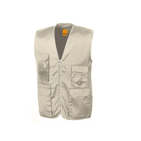 Gilet reporter multi-poches polycoton vierge ou à personnaliser