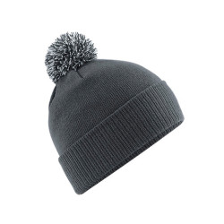 Bonnet à pompon bicolore  avec votre logo