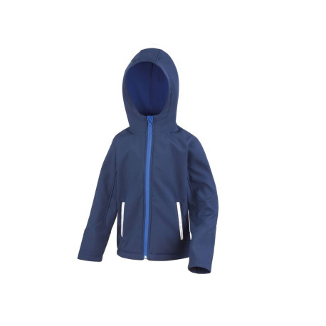 Softshell capuche enfant vierge ou avec votre logo