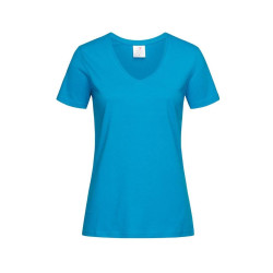 T-shirt femme col V vierge ou à personnaliser - Express et pas cher