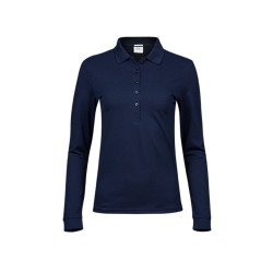 Polo stretch manches longues femme vierge ou à personnaliser