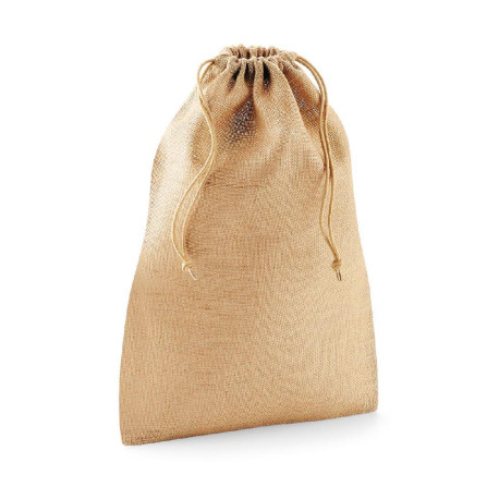 Sac avec cordon en toile de jute vierge ou à personnaliser - Express et pas cher