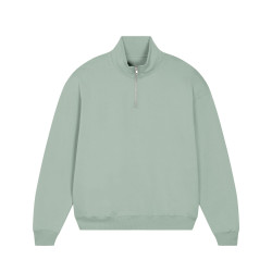 Sweatshirt unisexe à fermeture éclair sur un quart, coupe boxy et sec au toucher personnalisé
