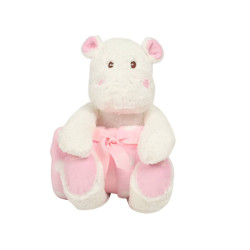 Peluche hippopotame et couverture personnalisé