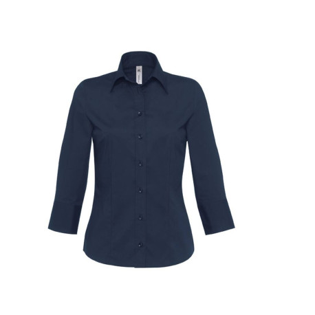Chemise stretch femme manches 3/4 vierge ou à personnaliser - Express et pas cher