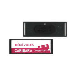 Grand Badge d'Identification Gris Anthracite personnalisé