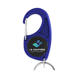 Porte-clé Mousqueton Bleu 25mm personnalisé