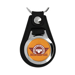Porte-Clé Métal/Cuir Rond 25mm personnalisé