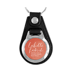Porte-Clé Métal/Cuir Rond Jeton 25mm personnalisé