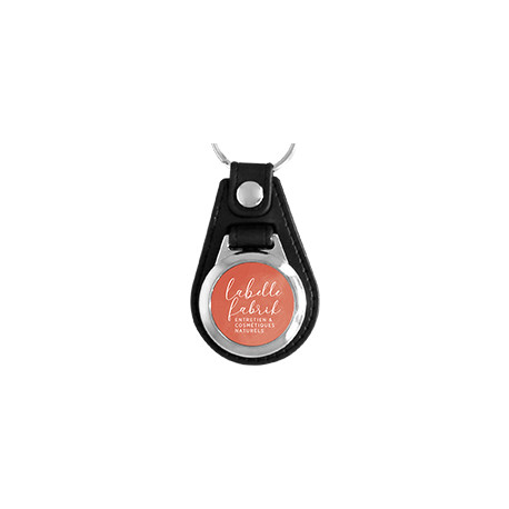 Porte-Clé Métal/Cuir Rond Jeton 25mm personnalisé