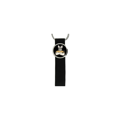 Porte-Clé Premium - Lanière Silicone Noir personnalisé