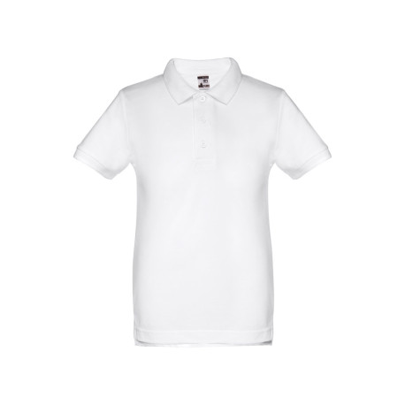 THC ADAM KIDS WH. Polo enfant unisexe vierge ou à personnaliser