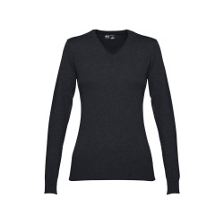 THC MILAN WOMEN. Pullover col "V" femme vierge ou à personnaliser