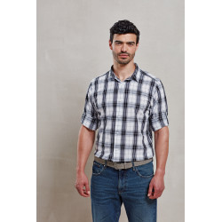 Chemise Homme manches longues à carreaux en coton Ginmill personnalisé