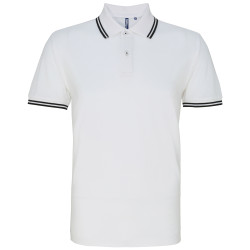 Polo passepoilé coupe classique homme - col contrasté personnalisé