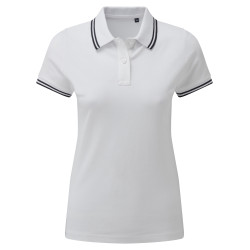 Polo passepoilé coupe classique femme - col contrasté personnalisé
