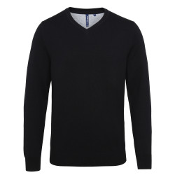 Pull col V homme en coton mélangé personnalisé