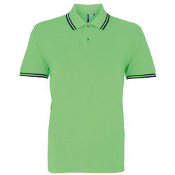 Polo passepoilé coupe classique homme - col contrasté personnalisé