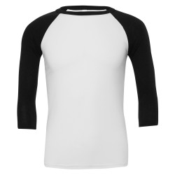 T-shirt base-ball manches trois-quarts en triple mélange unisexe personnalisé
