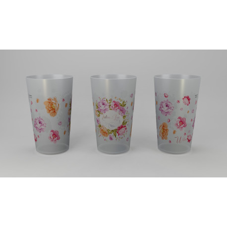 Gobelet 30 cl pour mariage – fleurs