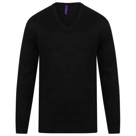 Pull à col V acrylique toucher cachemire Homme et Femme personnalisé
