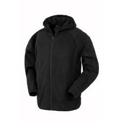 Sweatshirt zippé à capuche en tissu polaire recyclé personnalisé